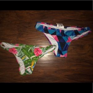 Two bathing suit bottoms.